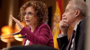 La vicepresidenta del Gobierno María Jesús Montero, este viernes en Madrid.