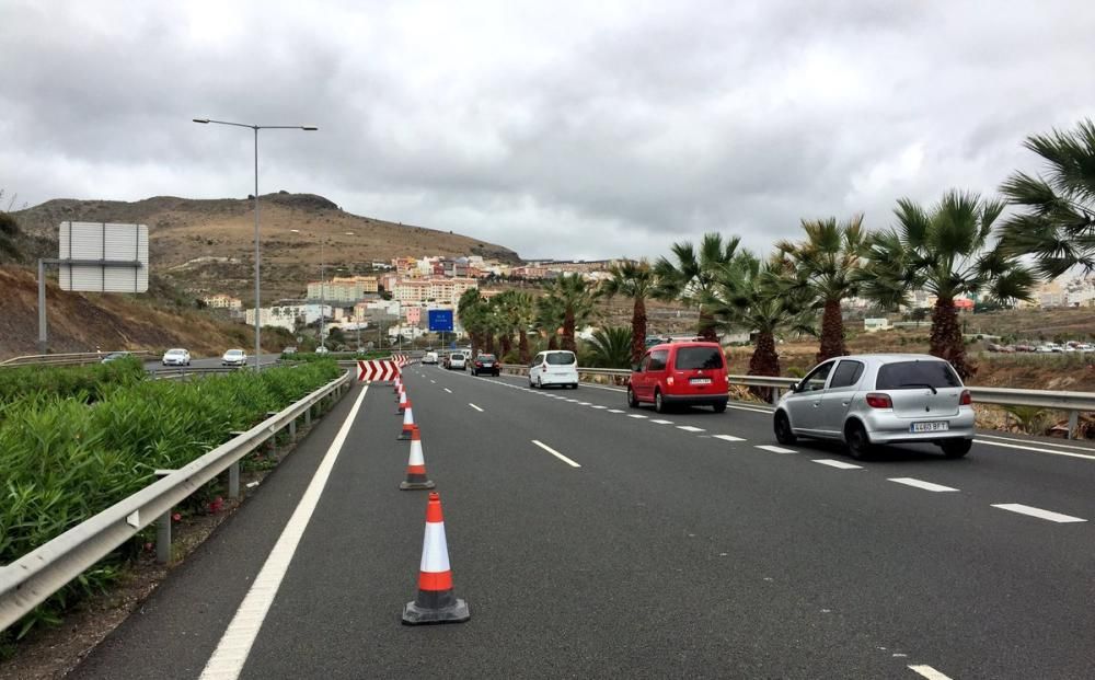 Cortes de tráfico en la circunvalación de Las Palmas de Gran Canaria