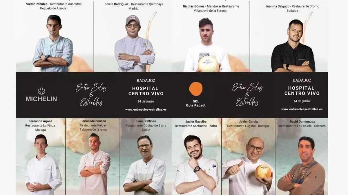 El cielo culinario aterriza en Badajoz: Soles y Estrellas cocinan juntos para ti
