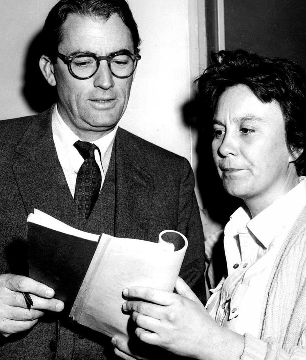 Harper Lee y Gregory Peck durante el rodaje de «Matar un ruiseñor».