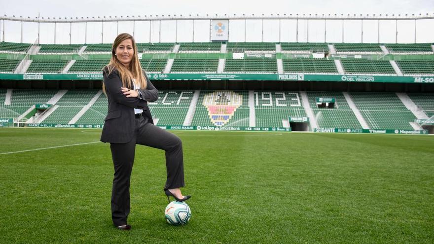 Patricia Rodríguez, en el estadio Martínez Valero