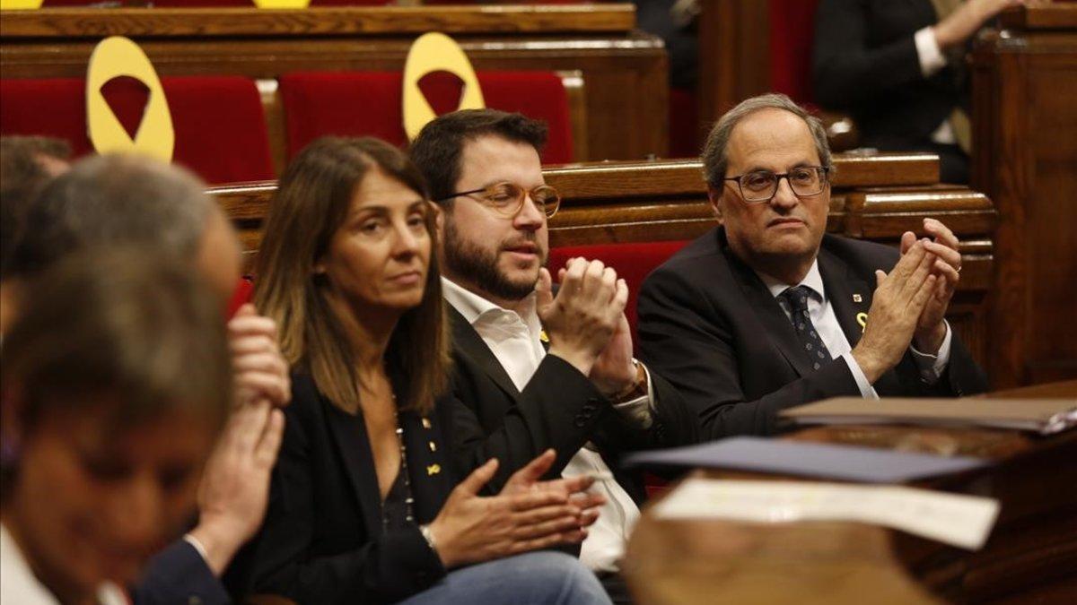 Quim Torra, en la sesión del Parlament de este miércoles.