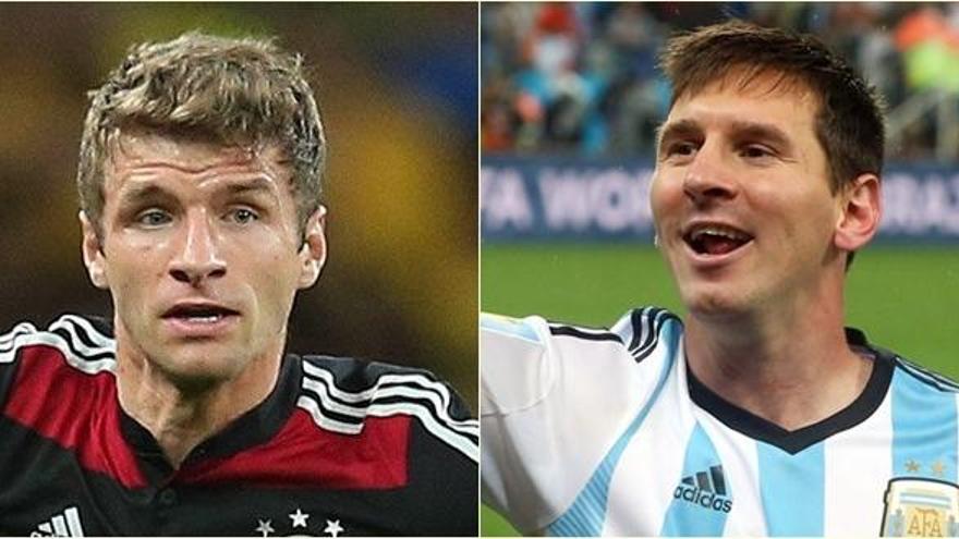 Thomas Müller y Leo Messi.