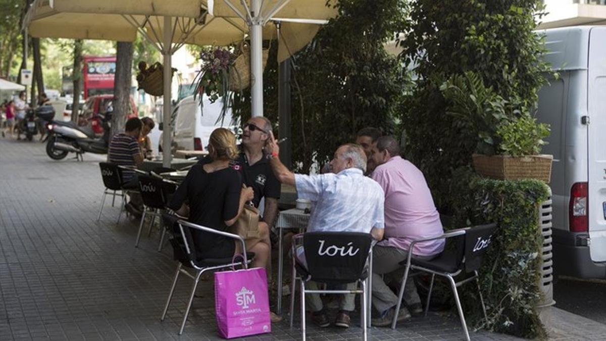 Terraza de Gràcia afectada por el recorte.