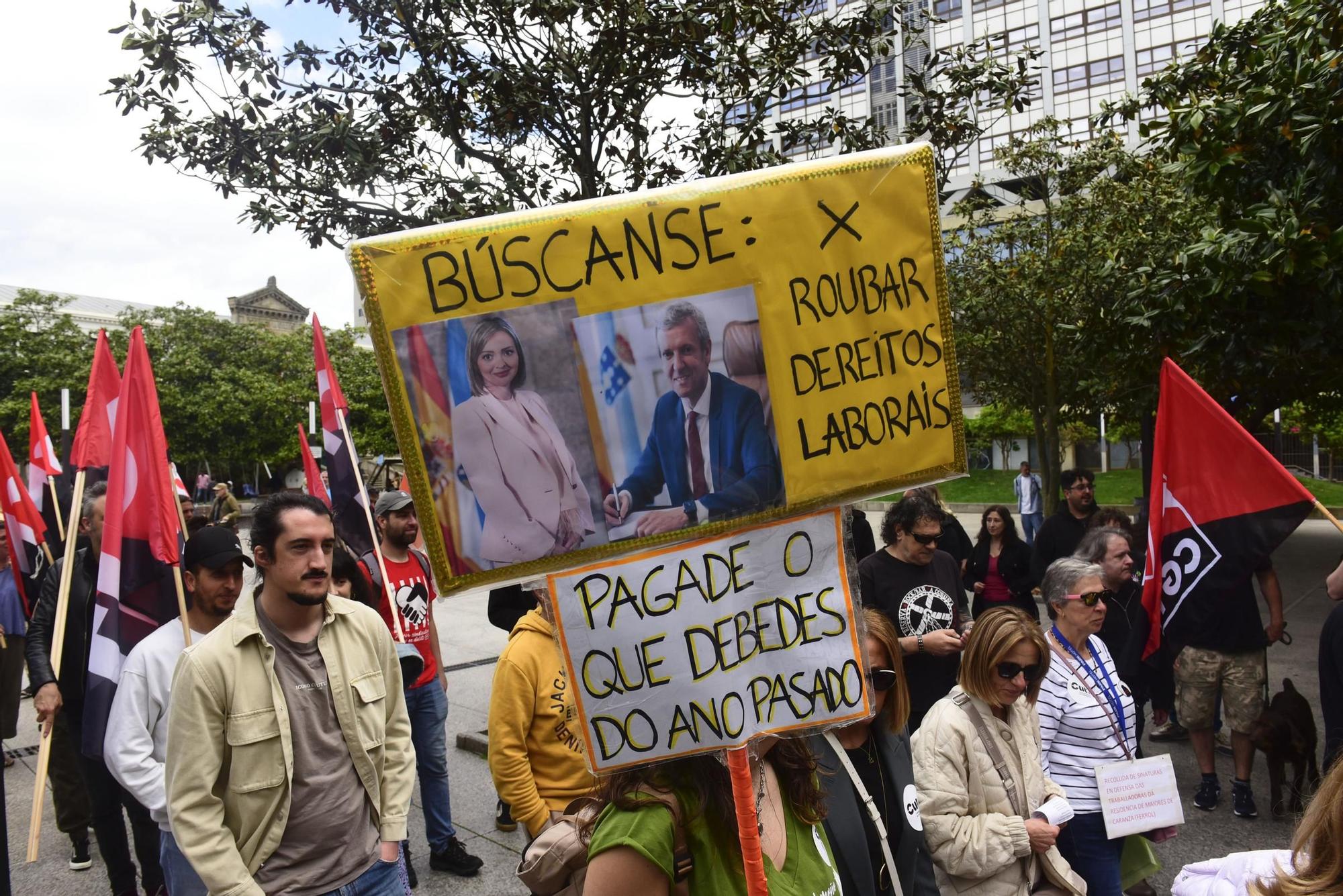 1 de mayo en A Coruña: manifestación de CUT, junto a CGT y CNT