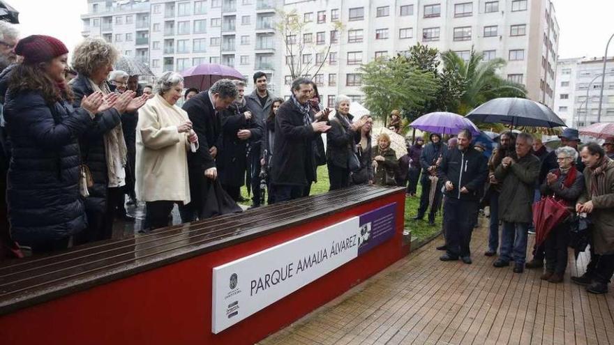 Inauguración del parque Amalia Álvarez, en la calle Profesor Filgueira Valverde. // R.V.