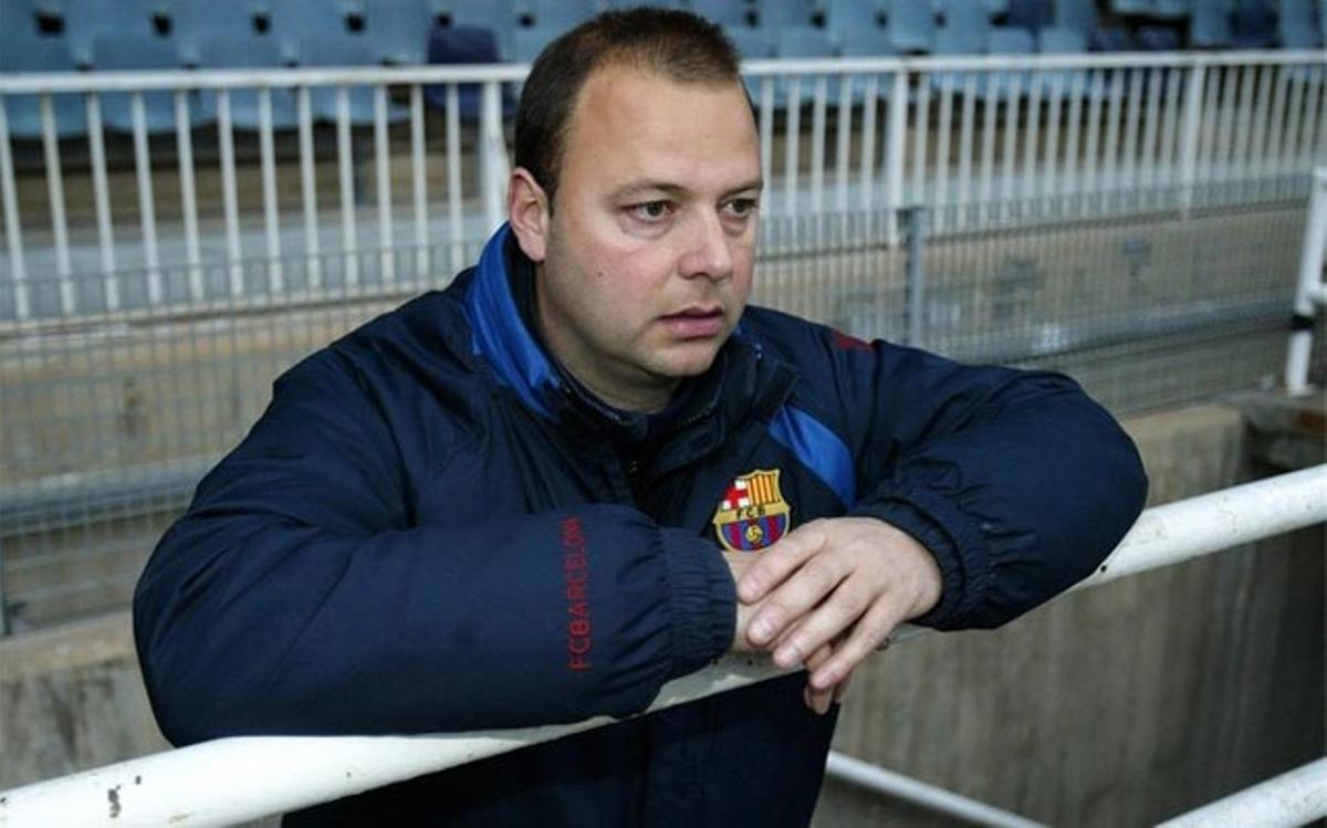 Rodolf Borrell cuando entrenaba al cadete del FC Barcelona