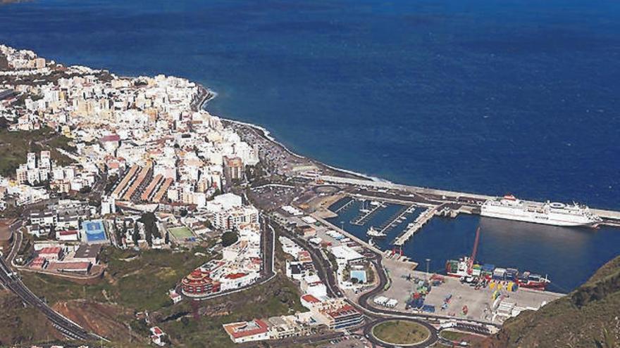 Vista área de una localidad de La Palma.