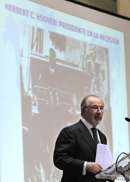 Conferencia de Rodrigo Rato en Oviedo por la que cobró 60.000 euros