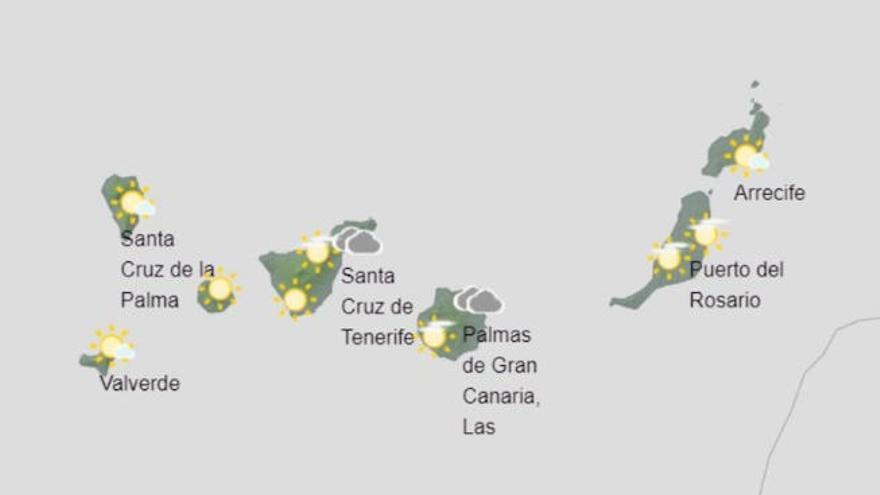 Suben las temperaturas este martes en Canarias, donde amaina el viento