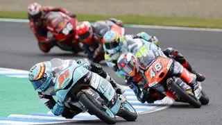 La lluvia obliga detener la carrera de Moto2 en Motegi en la vuelta inicial