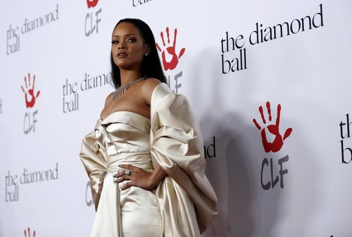 Singer Rihanna poses at the second annual Diamond Ball fundraising event in Santa Monica