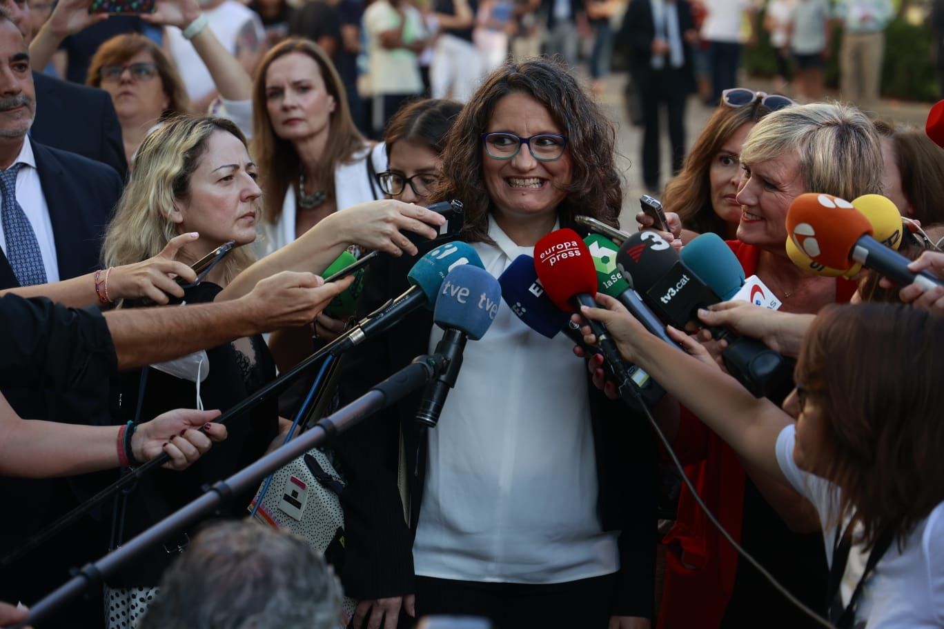 Mónica Oltra a su llegada a la Ciudad de la Justicia