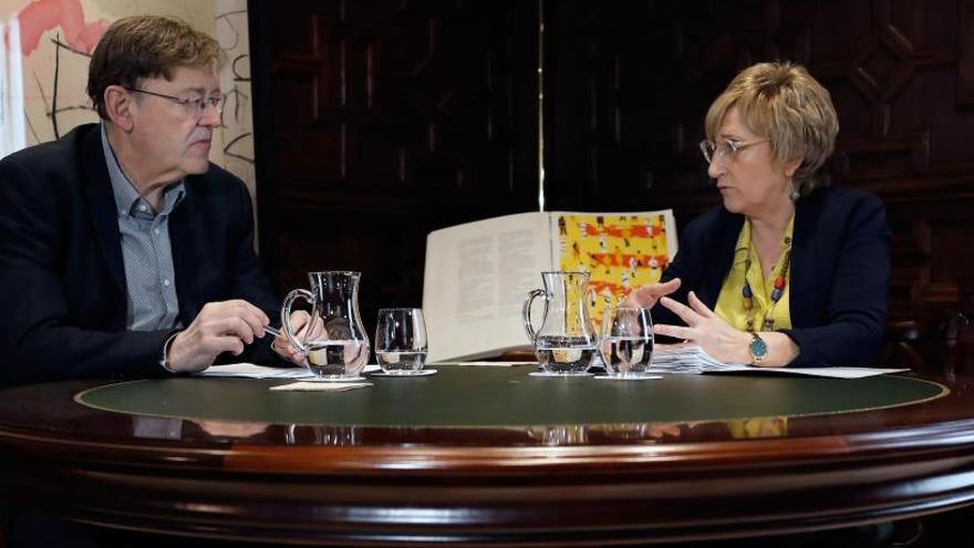 Puig y la consellera Barceló, durante una reciente reunión.