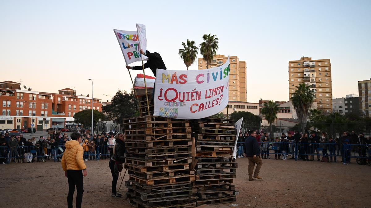 La pila de palés preparada.