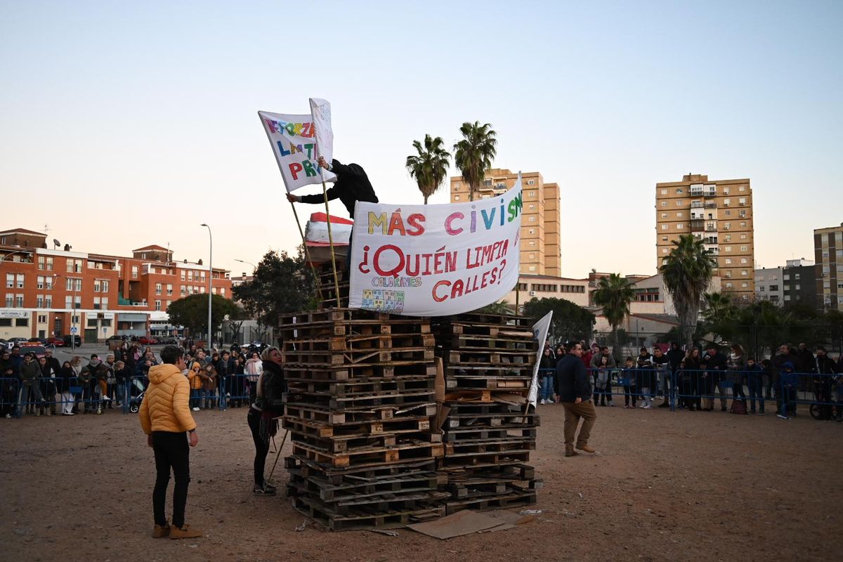 La pila de palés preparada.