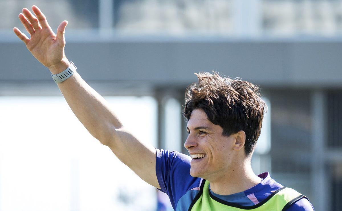Juanjo Sánchez, durante un entrenamiento de esta semana.