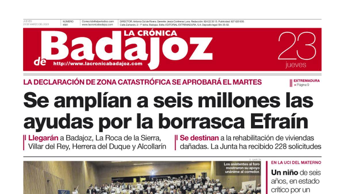 Consulta la portada correspondiente al día 23 de marzo de 2023