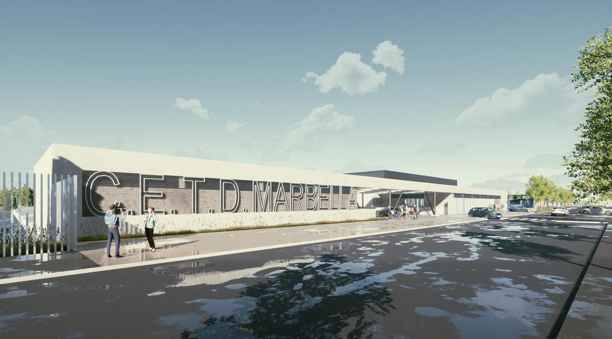 Recreación del futuro Estadio de Atletismo que se ubicará en el distrito de Nueva Andalucía.