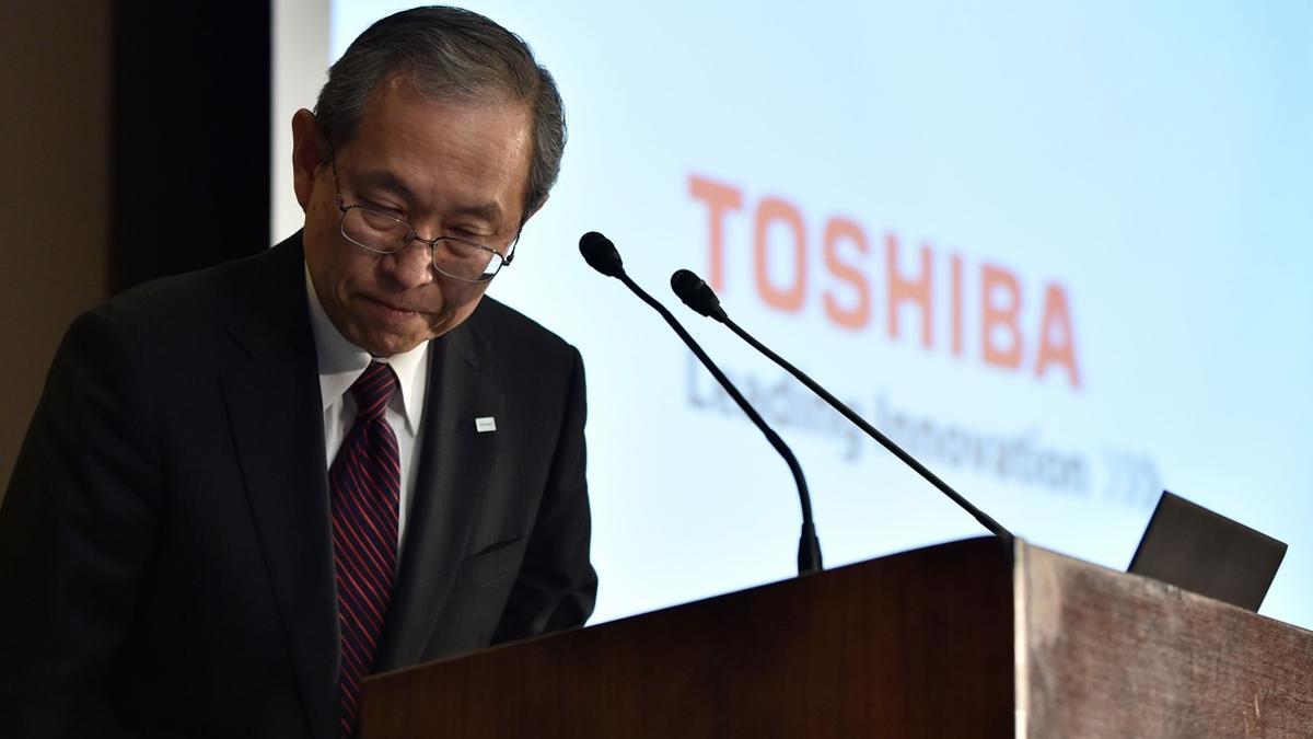 Satoshi Tsunakawa, presidente de Toshiba, este 14 de marzo del 2017.