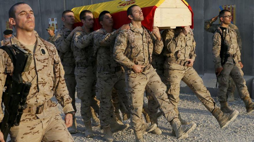 Honras fúnebres al militar
valenciano Aarón Vidal, 
fallecido en una base de Irak 
en 2016.  Iñaki gómez