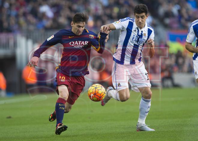 Messi, en una acción del FC Barcelona-Real Sociedad de este sábado