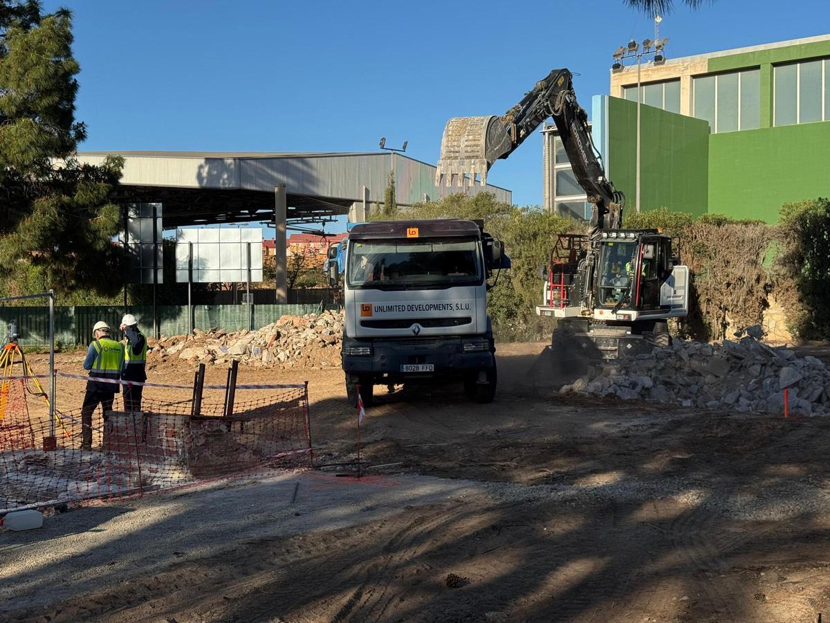 Obras de construcción de las piscinas de San Vicente