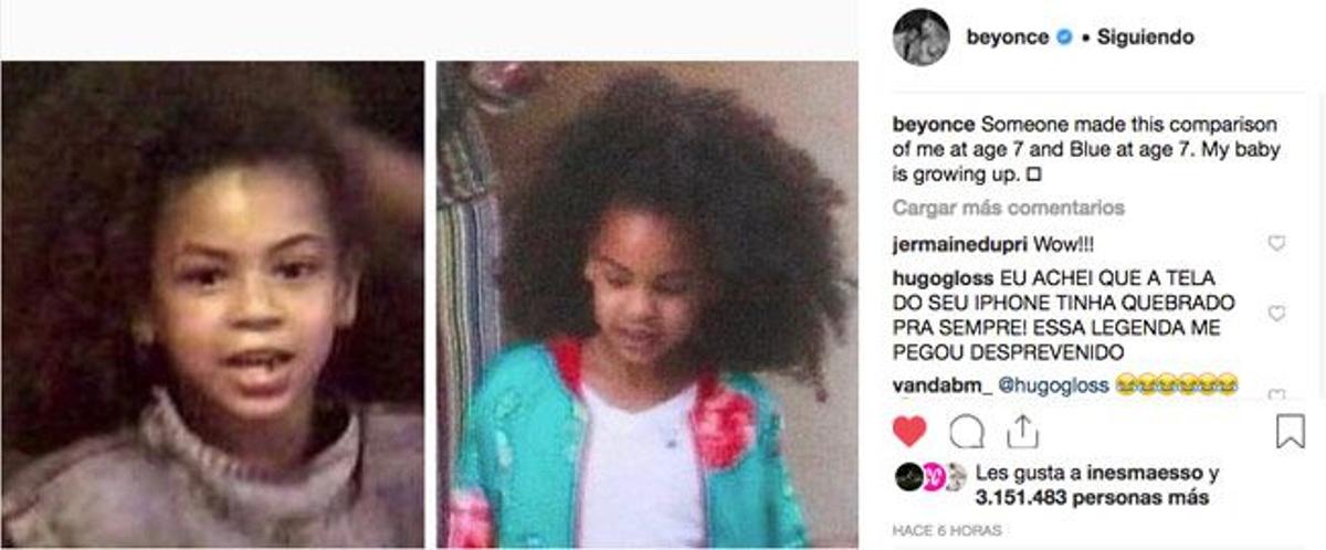 Beyoncé y su hija Blue a los 7 años