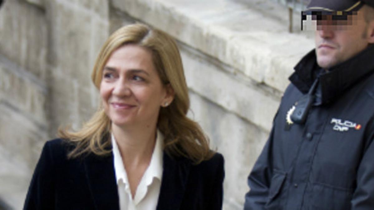 La infanta Cristina, el 8 de febrero del 2014, cuando acudió a declarar, en Palma, ante el juez Castro.