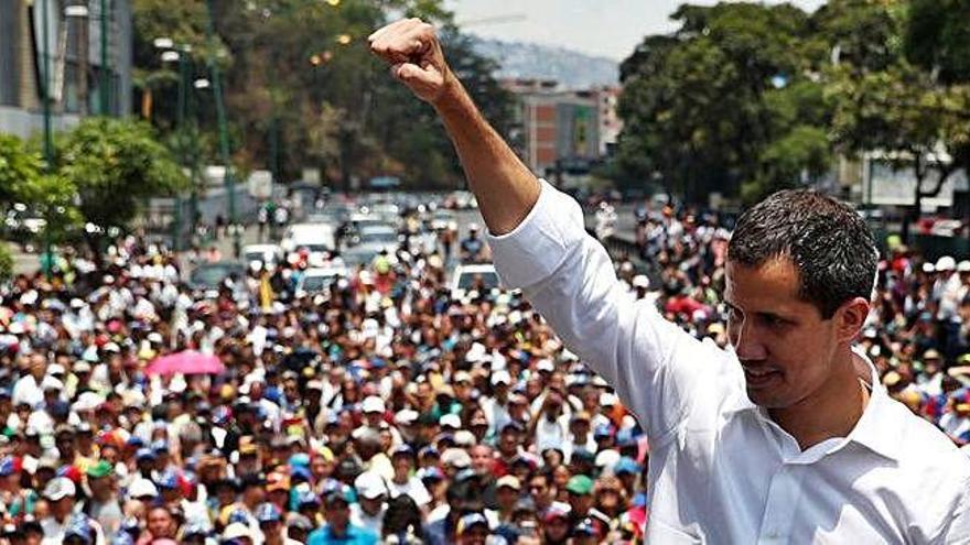 Juan Guaidó va liderar les protestes d&#039;ahir als carrers de Caracas