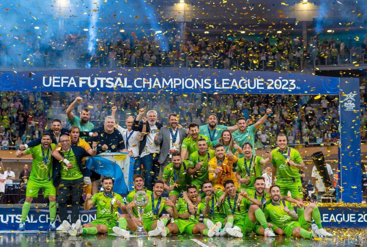 El Palma Futsal celebra su primera Champions en 2023. | PALMA FUTSAL