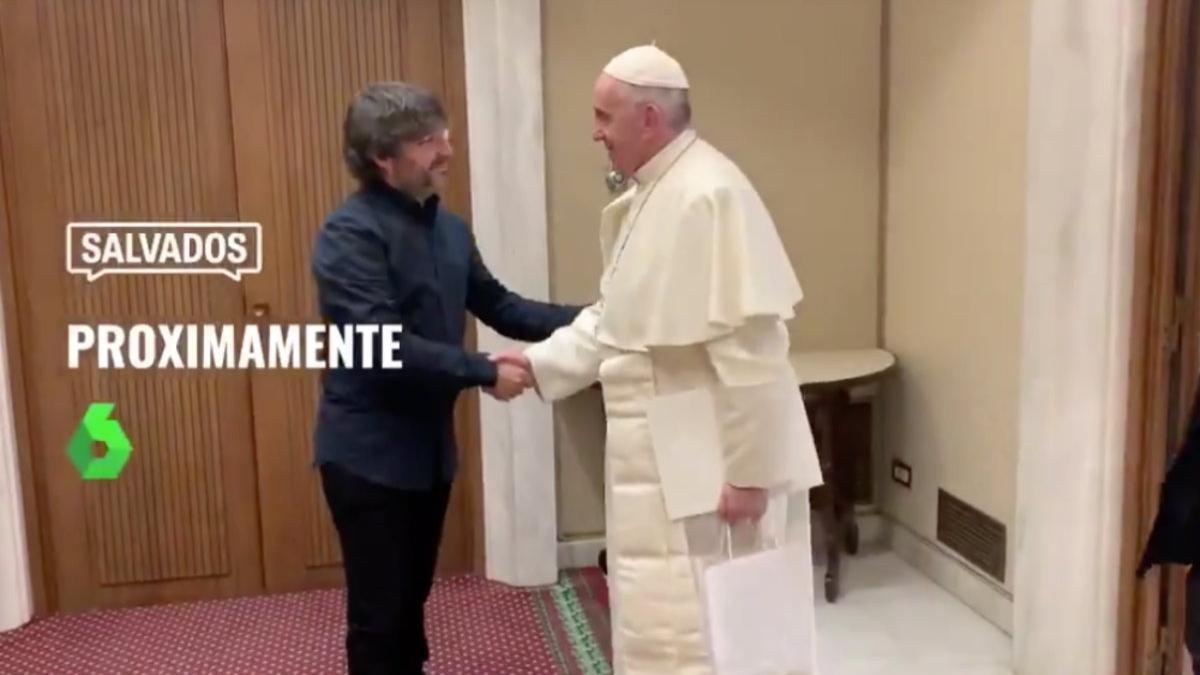 Jordi Évole con el Papa Francisco