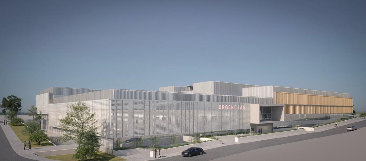 Recreación virtual del futuro hospital privado de Finestrat incluida en la documentación remitida al Ayuntamiento.