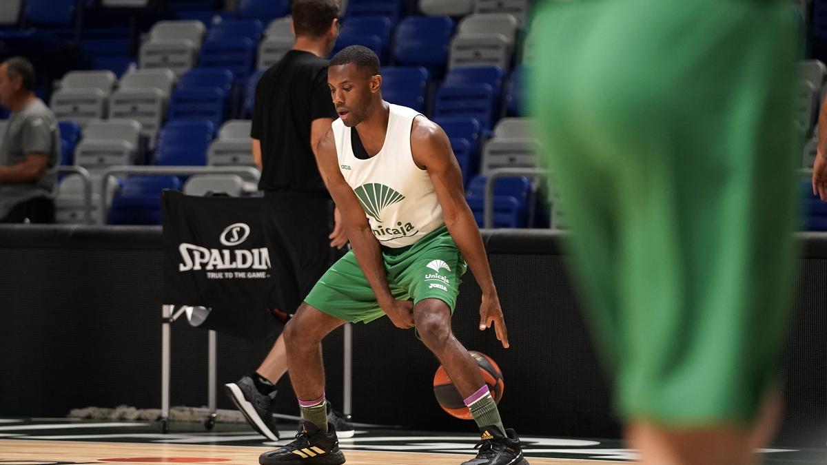 Norris Cole, durante un entrenamiento en el Martín Carpena.