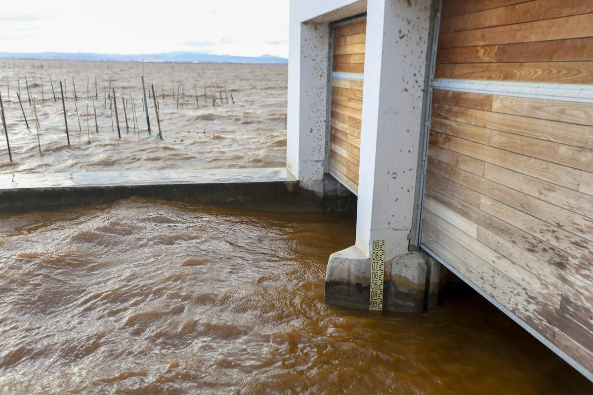 Imagen del medidor de la Gola del Pujol captada el pasado 1 de diciembre. El nivel del lago estaba a 20 centímetros (2 centímetros reales sobre el nivel del mar)..