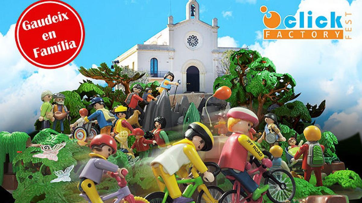 Detalle del cartel de la feria Playmobil.