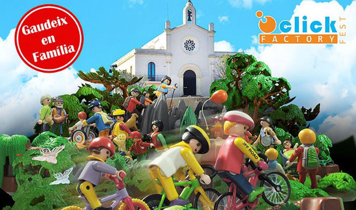 Detall del cartell de la fira Playmobil. 