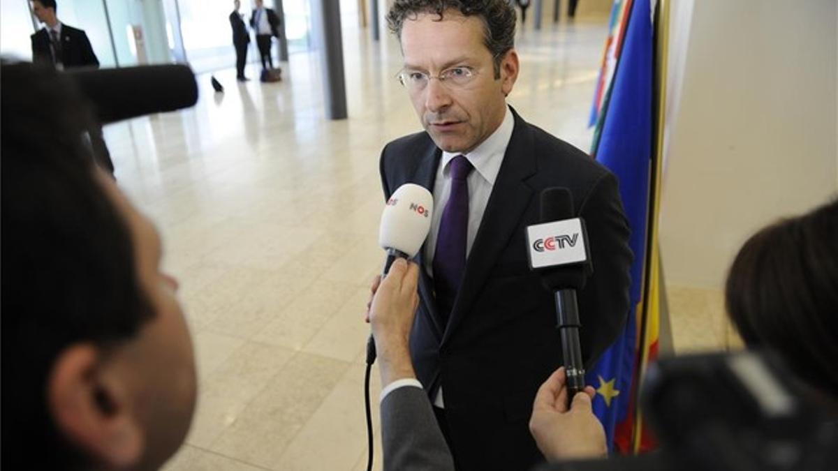 El presidente del Eurogrupo, Jeroen Dijsselbloem, responde a las preguntas de los periodistas