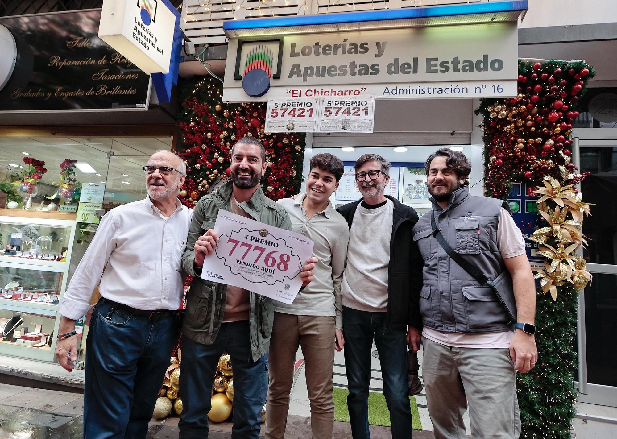 Celebración de un cuarto premio en Santa Cruz de Tenerife