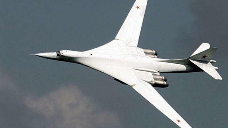 Un bombardero ruso Tupolev 160 &quot;Blackjack&quot;.