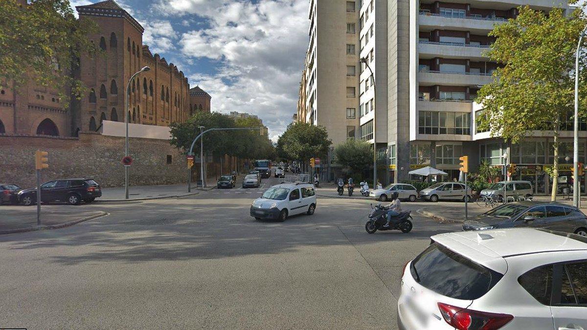 Cruce de la Gran Via y Lepant, en Barcelona, donde el 3 de julio del 2019 se ha producido un atropello mortal de un hombre de 86 años