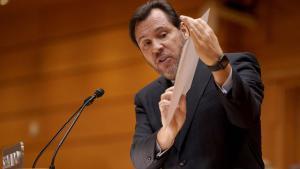 El ministro Óscar Puente en una comparecencia en el Senado en enero.