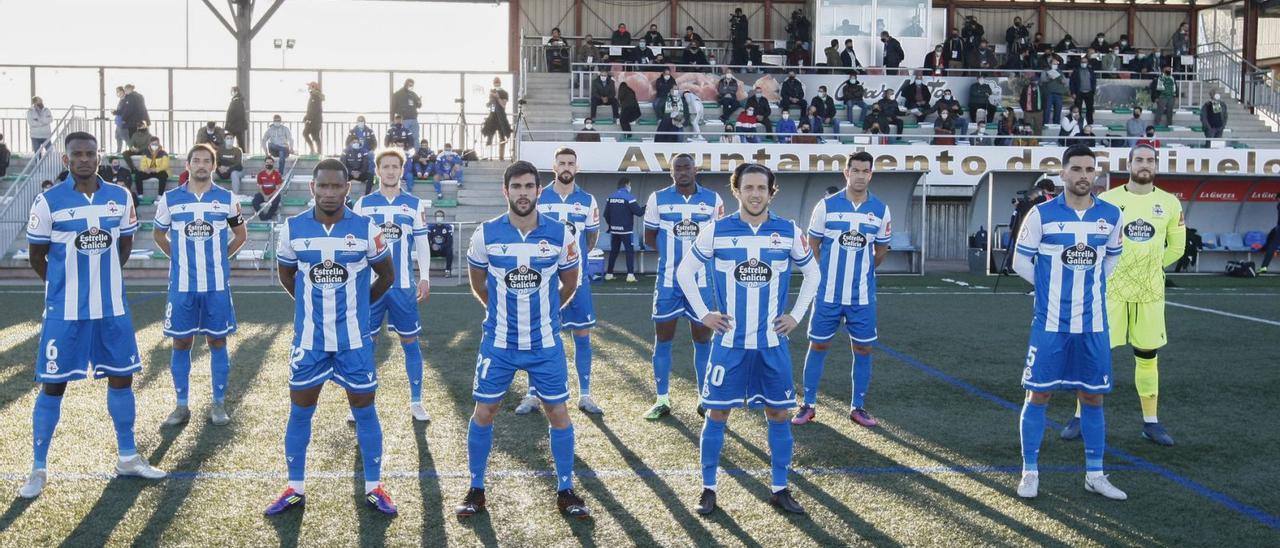 La alineación del Deportivo, en su primera y única visita al Municipal Luis Ramos de Guijuelo, en 2020. |  // LOF