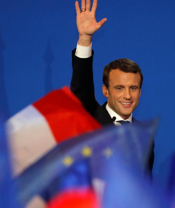 Macron celebra el resultado de las elecciones