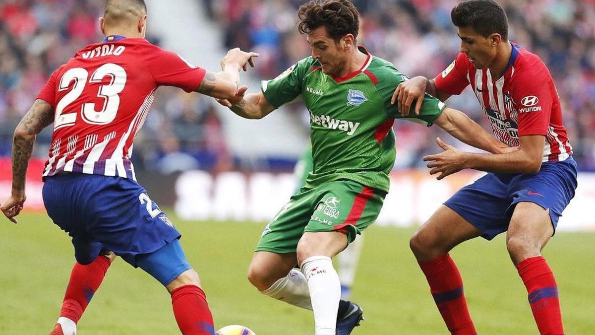 Ibai Gómez en el Wanda Metropolitano en el partido ante el Atlético de Madrid