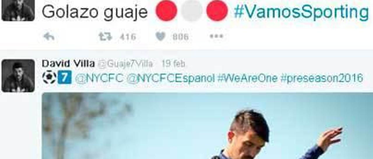 Mensaje de felicitación colgado por David Villa.