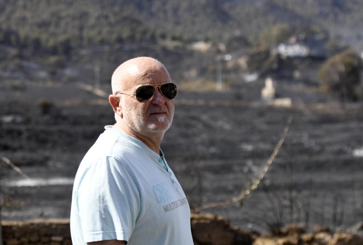 Joaquín, uno de los vecinos de Los Garres que presenció la lengua de fuego frente a las viviendas.