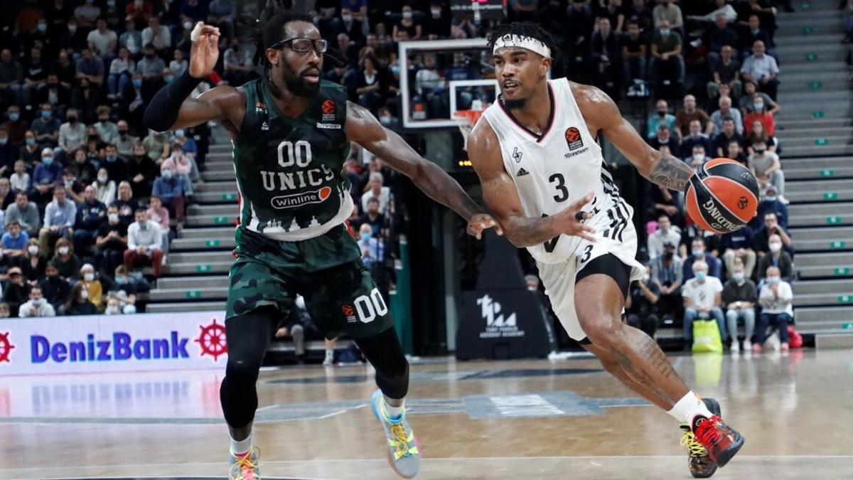 Chris Jones jr. con el ASVEL en un partido de Euroliga frente al Unics ruso