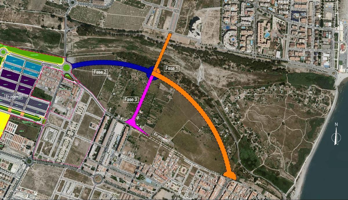 Puente proyectado en un plan especial encargado por el Ayuntamiento de Sagunt.