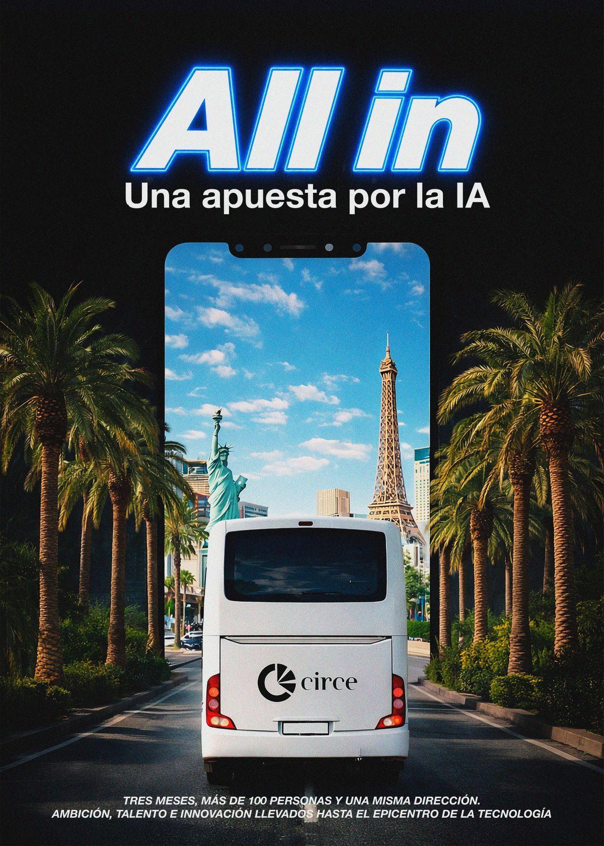 Cartel 'All in, una apuesta por la IA', producido por CIRCE.